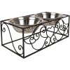 Clayre & Eef 6Y5433 Bol de hrănire pentru animale negru 34x17x13cm 2x500ml