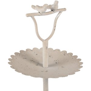 Clayre & Eef 6Y5601 Etagere Vogeldeko Ø 32x51 cm Bej