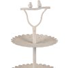 Clayre & Eef 6Y5601 Etagere Vogeldeko Ø 32x51 cm Bej