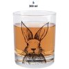 Clayre & Eef RAEGL0001 Motivul iepurașului din sticlă Transparent 300ml Ø 8x9cm