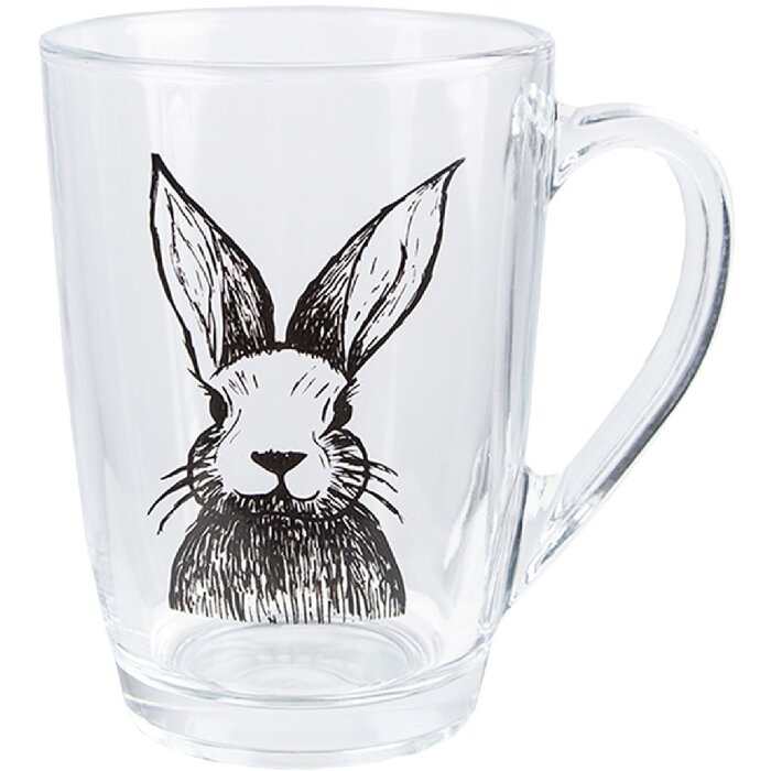 Clayre & Eef RAEGL0002 Pahar de ceai Rabbit transparent 300ml 11x8x11cm