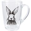 Clayre & Eef RAEGL0002 Pahar de ceai Rabbit transparent 300ml 11x8x11cm