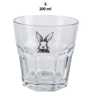 Clayre & Eef RAEGL0003 Pahar de băut iepuraș 200ml Transparent Ø 8x8cm