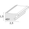 Deknudt S45YE2 Cadru din lemn negru cu margine argintie 10x15 până la 40x50 cm