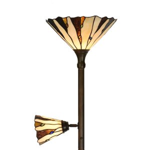 LumiLamp 5LL-6319 Lampă de podea Tiffany Ø 38x178 cm E27/max 1x60W E14/max 1x15W