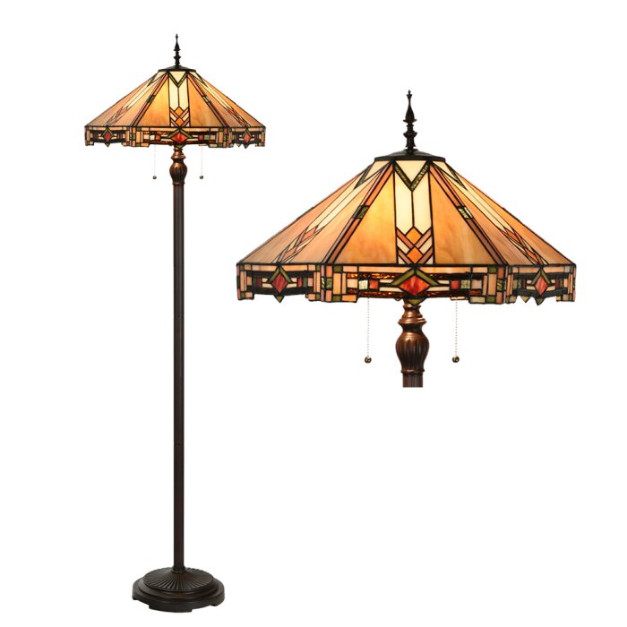 LumiLamp 5LL-6324 Lampă de podea Tiffany Ø 50x161 cm E27/max 2x60W