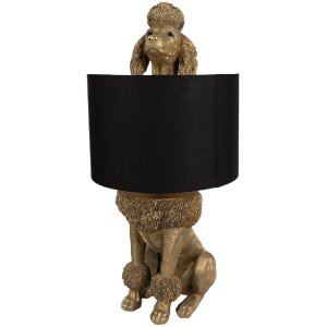 Clayre & Eef 5LMC0036 Lampă de masă Poodle Gold Black...