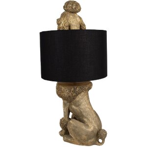 Clayre & Eef 5LMC0036 Lampă de masă Poodle Gold Black...