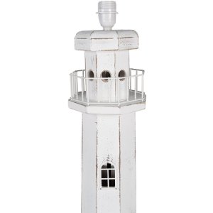 Clayre & Eef 5LMP278W Lampă de podea Lighthouse Design Alb 23x23x140 cm E27/max 60W