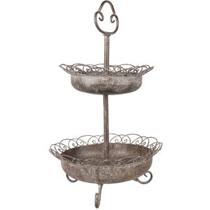 Clayre & Eef 5Y1205 Etagere Vintage Silver Metal...