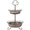 Clayre & Eef 5Y1205 Etagere Vintage Silver Metal Ø 37x61 cm