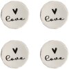 Clayre & Eef 65289 Buton de ușă Love White Black Ø 4x3/6 cm