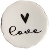 Clayre & Eef 65289 Buton de ușă Love White Black Ø 4x3/6 cm