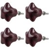 Clayre & Eef 65292 Buton de ușă stea Bordeaux Ø 4x3/6 cm