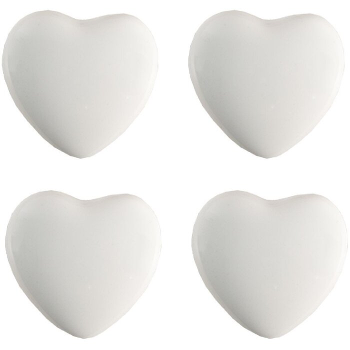 Clayre & Eef 65293 Buton de ușă Heart White Ceramic Ø 4x3/6 cm