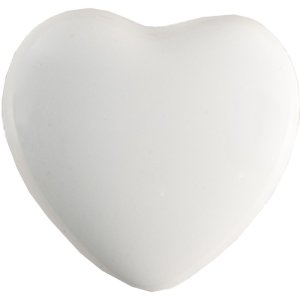 Clayre & Eef 65293 Buton de ușă Heart White Ceramic Ø 4x3/6 cm