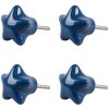 Clayre & Eef 65297 Buton de ușă în formă de stea albastru închis 4x3/6 cm