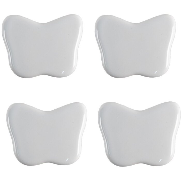 Clayre & Eef 65300 Buton ușă porțelan alb 4x3/6 cm set de 4 bucăți