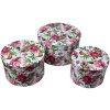 Clayre & Eef 65455 Set cutie pentru pălării 3 piese model floral Ø 26/22/19 cm