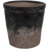 Clayre & Eef 6CE1719S Decorațiune Ghiveci de flori Ø 12x11 cm Negru Gri