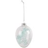 Clayre & Eef 6GL4466 Ou decorativ pentru agățat 7x10cm Transparent cu flori