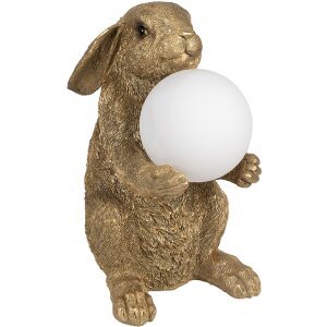 Clayre & Eef 6LMP790 Lampă de masă Bunny Gold G9 max 60W 27x19x35 cm