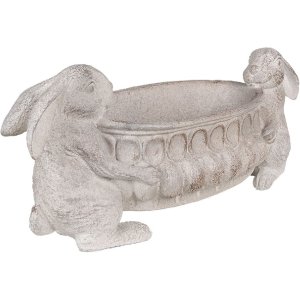 Clayre & Eef 6PR5054 Decorațiune ghiveci de flori iepure 43x19x19 cm aspect piatră