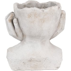 Clayre & Eef 6TE0498L Ghiveci de flori față 20x17x22 cm gri