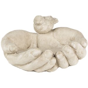 Clayre & Eef 6TE0502 Mâncător de păsări în formă de mână bej 23x21x9 cm