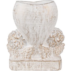 Clayre & Eef 6TE0508 Ghiveci de flori Angel 23x13x25 cm Vintage alb