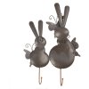 Clayre & Eef 6Y5600 Cârlig de perete Rabbit alb gri 35x6x47 cm