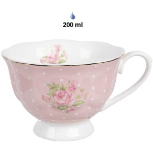 Clayre & Eef SWRKS ceașcă de cafea cu farfurie 12x9x6 cm 200 ml