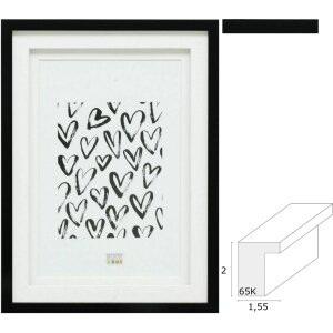 Deknudt S65KK2 Picture Frame negru dublu Passepartout...