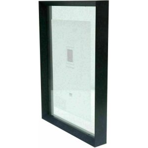 Deknudt S028K2 Rama de sticlă din aluminiu negru cu efect de plutire pentru fotografii 13x18 18x24cm