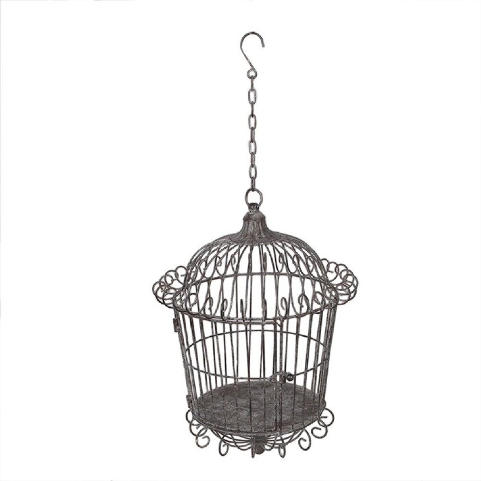 Clayre & Eef 5Y1201 Decorațiune Birdcage Brown Grey Ø 36x47/75 cm