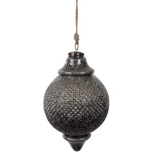 Clayre & Eef 6GL4533L Pom de Crăciun Bauble negru gri...