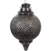 Clayre & Eef 6GL4533M Pom de Crăciun Bauble negru gri Ø 16x27 cm Stil baroc