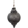 Clayre & Eef 6GL4533M Pom de Crăciun Bauble negru gri Ø 16x27 cm Stil baroc