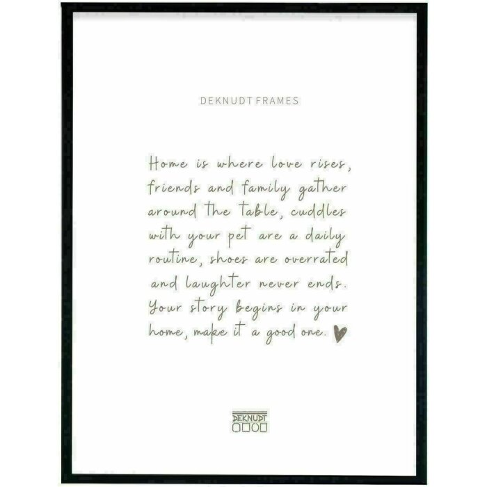 Deknudt S027S2 Plain Picture Frame aluminiu negru lucios 18.0 x24.0 cm