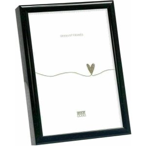 Deknudt S027S2 Plain Picture Frame aluminiu negru lucios 18.0 x24.0 cm