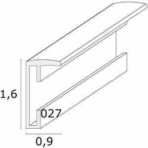 Deknudt S027S2 Plain Picture Frame aluminiu negru lucios 18.0 x24.0 cm