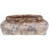 Clayre & Eef 6TE0522M Ghiveci de flori teracotă bej gri 22x12x8 cm