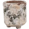 Clayre & Eef 6TE0525S Ghiveci de flori teracotă bej verde Ø 9x10 cm Stil rustic