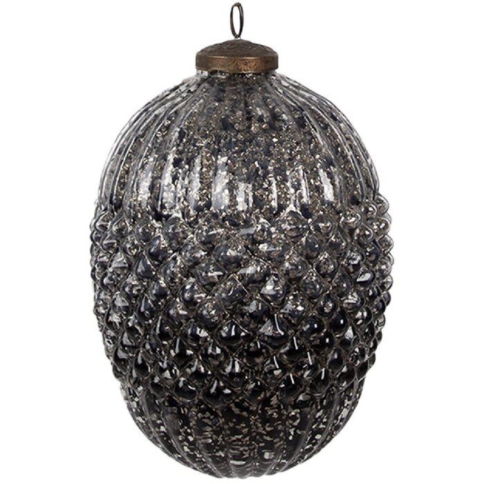 Clayre & Eef 6GL4531M Pom de Crăciun Bauble negru gri Ø 13x18 cm