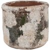 Clayre & Eef 6TE0516L Ghiveci de flori teracotă bej verde Ø 17x15 cm Stil rustic