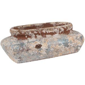 Clayre & Eef 6TE0522L Ghiveci de flori bej albastru 27x15x9 cm