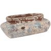 Clayre & Eef 6TE0522L Ghiveci de flori bej albastru 27x15x9 cm