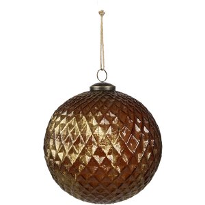 Clayre & Eef 6GL4511 Pom de Crăciun Bauble Brown Gold Ø15cm Set de 4