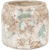 Clayre & Eef 6TE0539S Ghiveci de flori teracotă bej verde Ø 11x9 cm