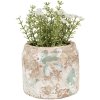 Clayre & Eef 6TE0539S Ghiveci de flori teracotă bej verde Ø 11x9 cm